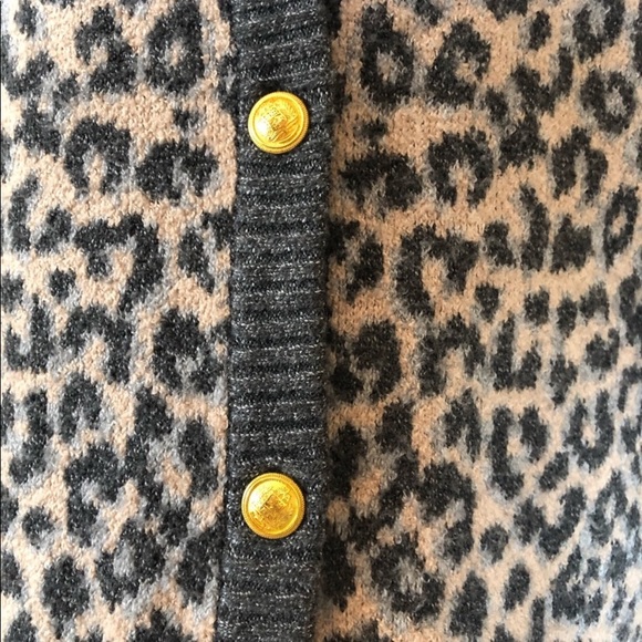Marled grey leopard print cardigan - Picture 4 of 7
